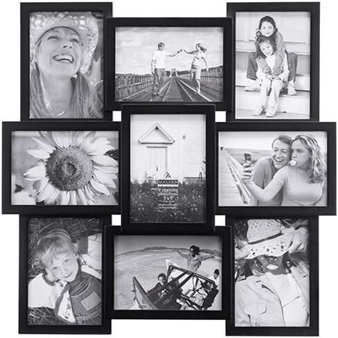Malden International Designs Crossroads 3D 10 Opening 3.5x5 Collage Black Picture Frames in Kuwait