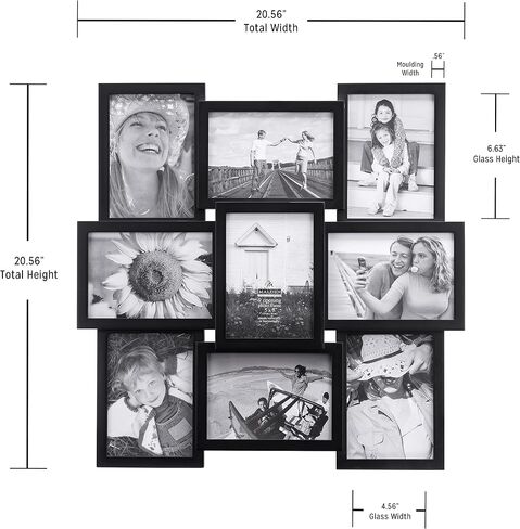 Malden International Designs Crossroads 3D 10 Opening 3.5x5 Collage Black Picture Frames in Kuwait