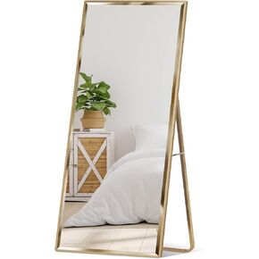 Best Choice Products Large 65x22in Full Length Mirror, Rectangular Hanging & Leaning Floor Mirror for Bedroom, Living Room, Vertical, Horizontal w/High Clarity, Beveled Edges, Anti-Blast Film - Black in Kuwait