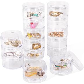 CONBOLA Jewelry Travel Organizer,Small Travel Jewelry Box For Women Girls,Five-layer Superimposed Transparent PP Material Travel Jewelry Holder Organizer For Necklaces,Earrings,Ring,Bracelets(XL-3PCS)