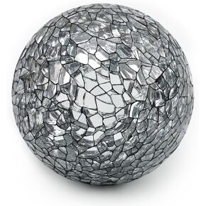 Woration 1 PC Black Decorative Glass Balls Mosaic Sphere Decoration Balls Table Centerpiece Ornaments Orbs for Bowls Vases Dining Party Christmas Decor, 2.56 Inch