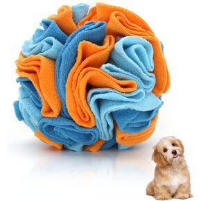 WishLotus 5.9Inch Snuffle Ball for Dogs, Dog Sniffing Training Toy for Boredom, Colorful Dog Snuff Ball Toy for Small Dogs&Breed Encourage Natural Foraging, Smell Training (Blue+Orange) in Kuwait