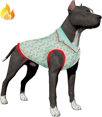LovinPet الكلب هوديي سلالة كبيرة: ملابس الحيوانات الأليفة الدافئة الصديقة للبشرة، مع بطانة من الصوف الناعم، ملابس الكلاب البحرية ذات الزهور الوردية على الطرق الريفية، ملابس الكلاب الدافئة لسلالات الكلاب الكبيرة، مقاس XL in Kuwait