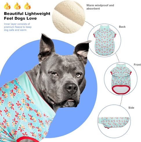 LovinPet الكلب هوديي سلالة كبيرة: ملابس الحيوانات الأليفة الدافئة الصديقة للبشرة، مع بطانة من الصوف الناعم، ملابس الكلاب البحرية ذات الزهور الوردية على الطرق الريفية، ملابس الكلاب الدافئة لسلالات الكلاب الكبيرة، مقاس XL in Kuwait
