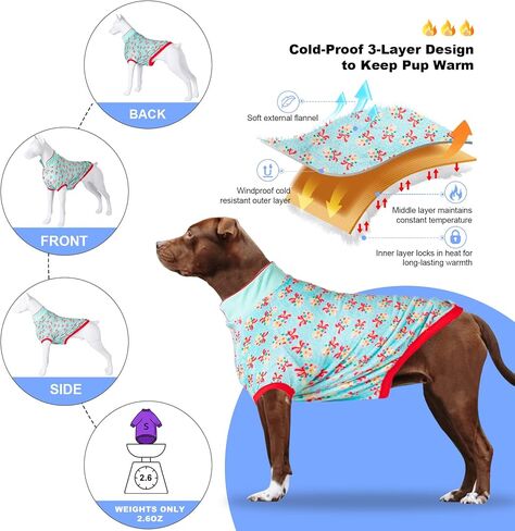 LovinPet الكلب هوديي سلالة كبيرة: ملابس الحيوانات الأليفة الدافئة الصديقة للبشرة، مع بطانة من الصوف الناعم، ملابس الكلاب البحرية ذات الزهور الوردية على الطرق الريفية، ملابس الكلاب الدافئة لسلالات الكلاب الكبيرة، مقاس XL in Kuwait