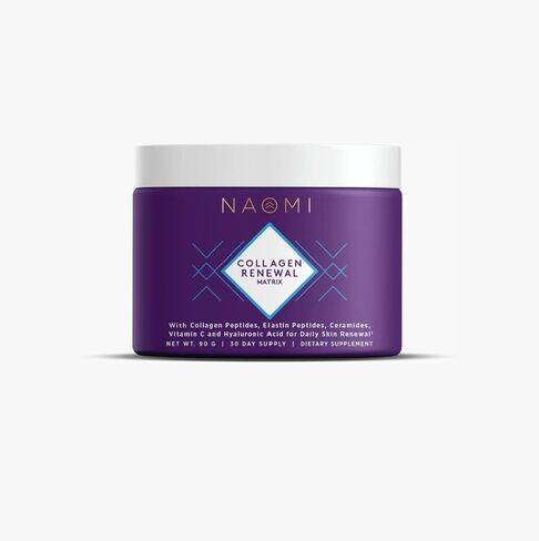 مسحوق مصفوفة تجديد الكولاجين من ناومي، ببتيدات الكولاجين، حمض الهيالورونيك، فيتامين C، الإيلاستين، سيراميد، 90 جرام، كمية تكفي 30 يومًا in Kuwait