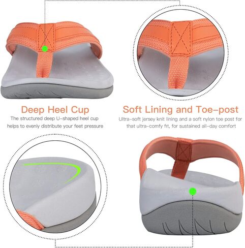 صندل نسائي لتقويم العظام يدعم قوس القدم لعلاج التهاب اللفافة الأخمصية وتخفيف آلام الكعب المسطح، ناعم ممتص للصدمات على الشاطئ، صندل داعم ومريح لتقويم العظام in Kuwait