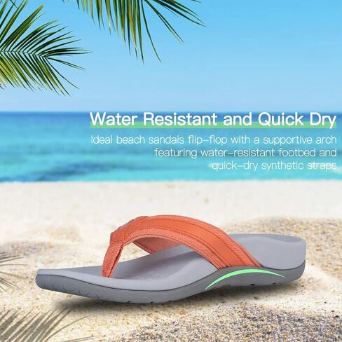 صندل نسائي لتقويم العظام يدعم قوس القدم لعلاج التهاب اللفافة الأخمصية وتخفيف آلام الكعب المسطح، ناعم ممتص للصدمات على الشاطئ، صندل داعم ومريح لتقويم العظام in Kuwait