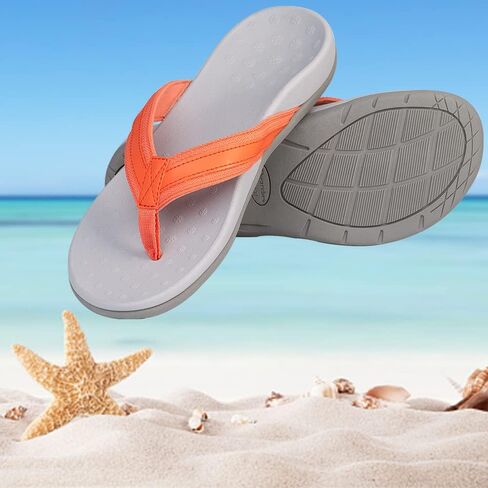 صندل نسائي لتقويم العظام يدعم قوس القدم لعلاج التهاب اللفافة الأخمصية وتخفيف آلام الكعب المسطح، ناعم ممتص للصدمات على الشاطئ، صندل داعم ومريح لتقويم العظام in Kuwait