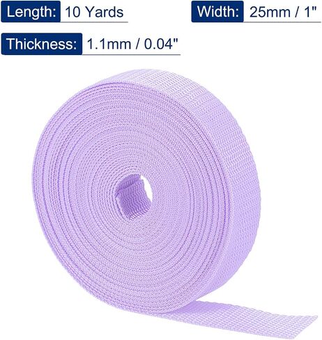 MECCANIXITY Heavyweight Polypropylene Webbing Strap 1" 10 Yards Light Purple Strapping Band for Outdoor in Saudi Arabia