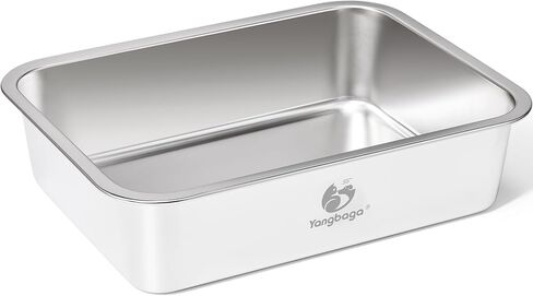 وعاء ماء كبير للكلاب من يانجباجا سعة 3.8 جالون، وعاء من الفولاذ المقاوم للصدأ بدرجة الطعام مضاد للانزلاق للكلاب الكبيرة، وعاء ماء معدني للكلاب الكبيرة، داخلي وخارجي in Kuwait