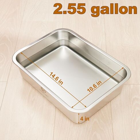 وعاء ماء كبير للكلاب من يانجباجا سعة 3.8 جالون، وعاء من الفولاذ المقاوم للصدأ بدرجة الطعام مضاد للانزلاق للكلاب الكبيرة، وعاء ماء معدني للكلاب الكبيرة، داخلي وخارجي in Kuwait