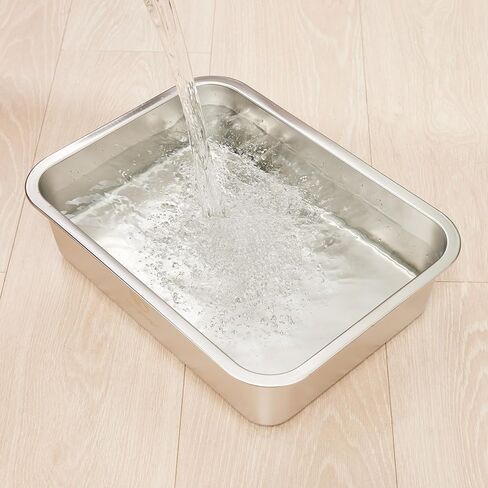 وعاء ماء كبير للكلاب من يانجباجا سعة 3.8 جالون، وعاء من الفولاذ المقاوم للصدأ بدرجة الطعام مضاد للانزلاق للكلاب الكبيرة، وعاء ماء معدني للكلاب الكبيرة، داخلي وخارجي in Kuwait