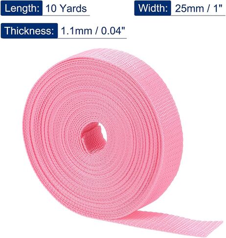 MECCANIXITY Heavyweight Polypropylene Webbing Strap 1" 10 Yards Light Purple Strapping Band for Outdoor in Saudi Arabia