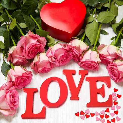 علامات الخشب الحب XOXO قائمة بذاتها على شكل حرف طاولة مركزية، علامة على الطاولة العلوية، علامات قطع كتلة خشبية لتزيين عباءة الطاولة، عيد الميلاد وعيد الحب وحفلات الزفاف (الحب الأحمر) in Kuwait