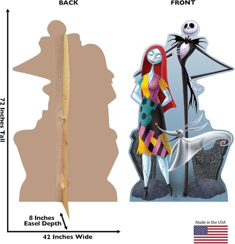 Cardboard People Jack، Sally & Zero بالحجم الطبيعي قطع الورق المقوى - تيم بيرتون الكابوس قبل عيد الميلاد in Kuwait