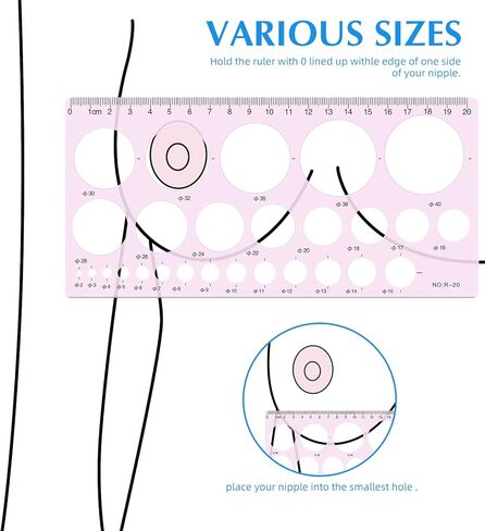Nipple Rulers for Flange Sizing Measurement Tool, Breast Pump Size Flange Size Measure for Nipples, Breast Pump Sizing Tool - New Mothers Musthaves in Kuwait