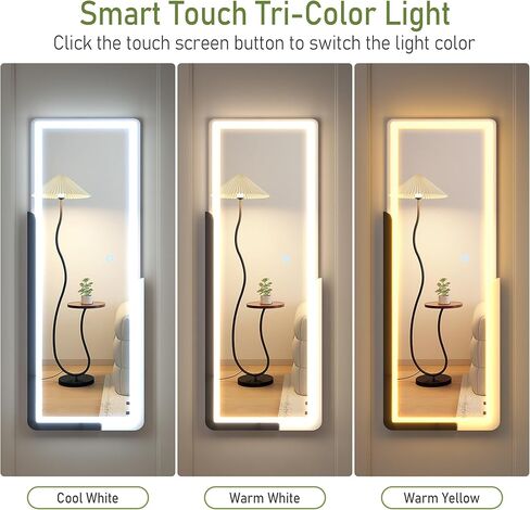 مرآة كاملة الطول من Vlsrka مقاس 47 بوصة × 15 بوصة، مرآة معلقة فوق الباب، مرآة لكامل الجسم مثبتة على الحائط لغرفة النوم، مرآة باب بسيطة وحديثة بالحجم الكامل، إطار نصف خشبي، أخضر داكن فاتح in Kuwait