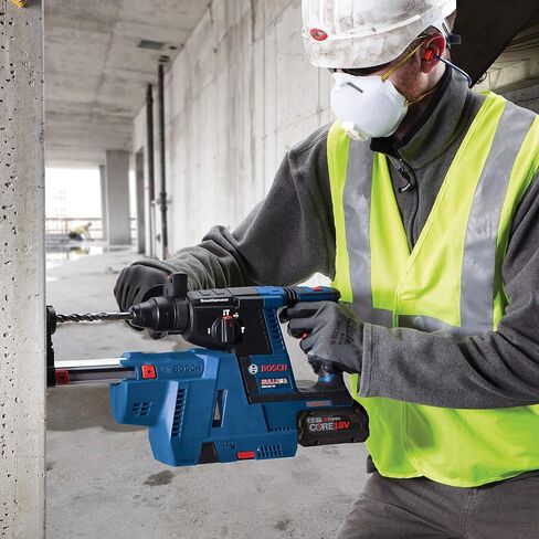 BOSCH GBH18V-26K24A 18V بدون فرشاة SDS-plus® Bulldog™ 1 In. طقم المطرقة الدوارة مع GDX18V-1860CN 18 فولت، جاهز للاتصال 1/4 بوصة. و 1/2 بوصة. سائق التأثير وبطارية ليثيوم أيون GBA18V40 CORE18V in Saudi Arabia
