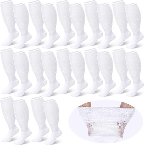 Twistover 12 Pairs Extra Wide Socks Oversized Non Binding Over the Calf Socks for Women Men Swollen Leg Ankles, White, One Size in Kuwait