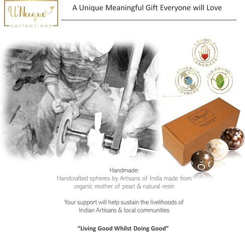 كرات زينة صغيرة جميلة مصنوعة يدويا للاوعية - ديكور مثالي للاوعية والصواني والمزهريات، مجموعة كرات مزخرفة من 3 قطع (3 انش لكل منهما) in Kuwait