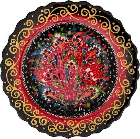 Ayennur Turkish Decorative Plate 9.85"(25cm) Handmade Ceramic Ornament for Home&Office Wall Hanging Decor in Kuwait