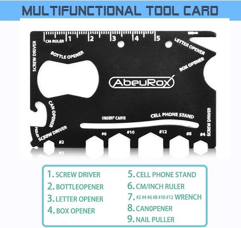 Gift for Men, Women, AbeuRox All In One Gadgets Multitool Tactical Survival Gear with Lighter(No Fuel Include), Fishing Tool, Glass Breaker, Whistle, Blade, Great EDC Kit, Camping Tool in Kuwait