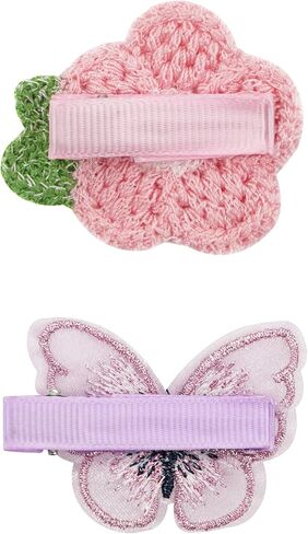 40 pcs Baby Hair Clips Candy Hair Barrettes for Toddler Girls Flower Rainbow Fully Lined Hair Pins Hair Barrettes Hair Accessories for Toddlers Girls in Kuwait