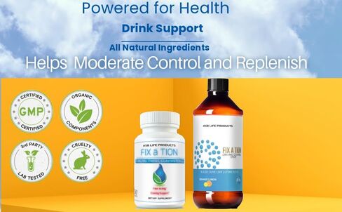 ASB Life Products Fixation Syrup Anti-Alcohol Cravings Management Alcohol Support Kudzu Milk Thistle L-lysine Olive Leaf Pancreatin in Saudi Arabia