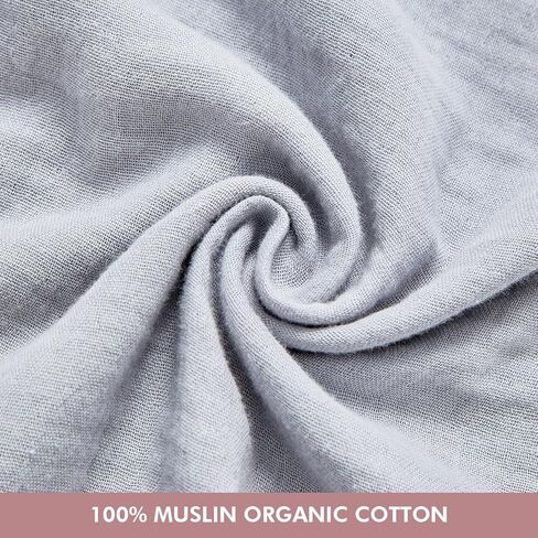 جونبي وسائد حمل من الموسلين للنوم، وسادة حمل من قطن الموسلين بنسبة 100% للنساء الحوامل للنوم، وسائد حمل ناعمة لكامل الجسم (رمادي، 55 انش) in Kuwait