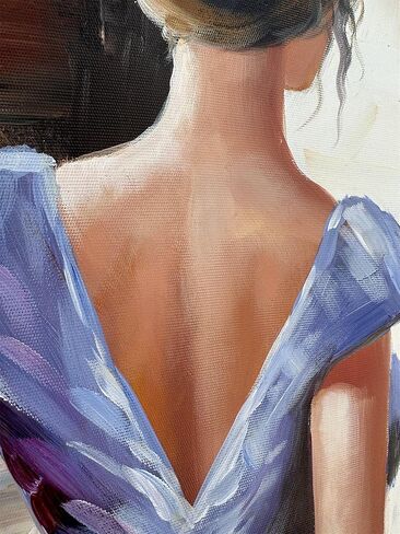 zoinart Hand Painted Large Canvas Wall Art 48x24 Inches Abstract Wall Paintings Contemporary Texture Wall Art Wharf Landscape Artwork Living Room Bedroom Wall Decor Ready to Hang in Kuwait