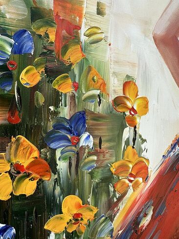 zoinart Hand Painted Large Canvas Wall Art 48x24 Inches Abstract Wall Paintings Contemporary Texture Wall Art Wharf Landscape Artwork Living Room Bedroom Wall Decor Ready to Hang in Kuwait