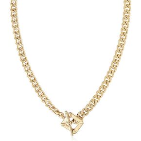 CIUNOFOR Square Toggle Clasp Chain Necklace Chunky Miami Cuban Link for Women Girls 18K Gold filled Stainless Steel Vintage Curb Chain Necklace in Saudi Arabia