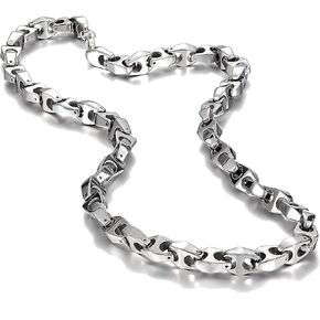 URBAN JEWELRY سلسلة قلادة على شكل ثعبان أسترو فريد من نوعه مقاس 22 بوصة للرجال من التنغستن الذهبي أو الفضي (ثقيل، صلب) in Kuwait