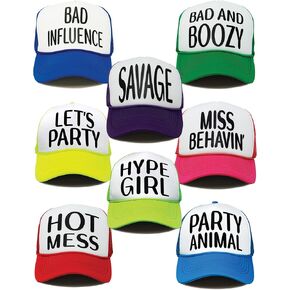 Funky Junque Retro Mesh Snapback Trucker Hat - Stylish Foam Cap for Bachelorette Party, Western Style, Spring Break