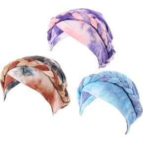 3 Pack Womens Printed Turban Hat Head Wraps Covers Chemo Cancer Beanies Cap Headwear in Kuwait