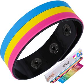 سوار Pansexual Pride من السيليكون - العلم المطاطي يساعدك على التعبير عن نفسك بالفخر بمن هم ودعم أصدقائك وعائلتك باللون الوردي in Saudi Arabia