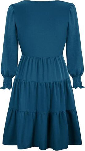 فستان رضاعة نسائي قصير من CzzzyL برقبة دائرية وخصر مرن متدرج وطبقات للرضاعة الطبيعية in Kuwait