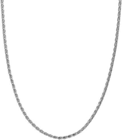 Honolulu Jewelry Company 14K Solid White Gold Spiga Wheat Diamond Cut Chain Necklace in Saudi Arabia
