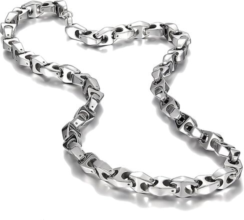 URBAN JEWELRY سلسلة قلادة على شكل ثعبان أسترو فريد من نوعه مقاس 22 بوصة للرجال من التنغستن الذهبي أو الفضي (ثقيل، صلب) in Kuwait