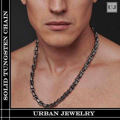 URBAN JEWELRY سلسلة قلادة على شكل ثعبان أسترو فريد من نوعه مقاس 22 بوصة للرجال من التنغستن الذهبي أو الفضي (ثقيل، صلب) in Kuwait