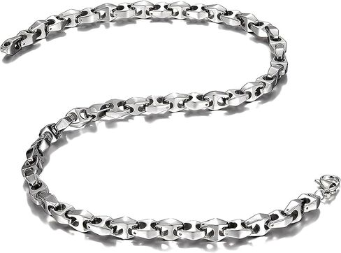 URBAN JEWELRY سلسلة قلادة على شكل ثعبان أسترو فريد من نوعه مقاس 22 بوصة للرجال من التنغستن الذهبي أو الفضي (ثقيل، صلب) in Kuwait