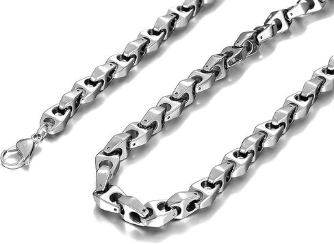 URBAN JEWELRY سلسلة قلادة على شكل ثعبان أسترو فريد من نوعه مقاس 22 بوصة للرجال من التنغستن الذهبي أو الفضي (ثقيل، صلب) in Kuwait