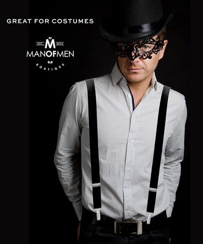 Suspenders for Men - Adjustable Size Elastic 1 inch Wide Y Shape Costume Suspenders Women Mens Suspenders Heavy Duty Clips in Saudi Arabia