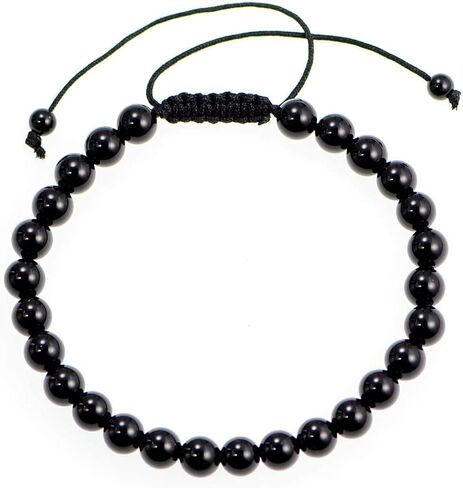 BEADS HUB لمعان ذهبي طبيعي سبج دائري ناعم خرز 8 ملم سوار قابل للتعديل TB-39 للفتيات، الرجال، النساء، الأصدقاء، الهدايا، الأولاد، شريط الصداقة in Kuwait