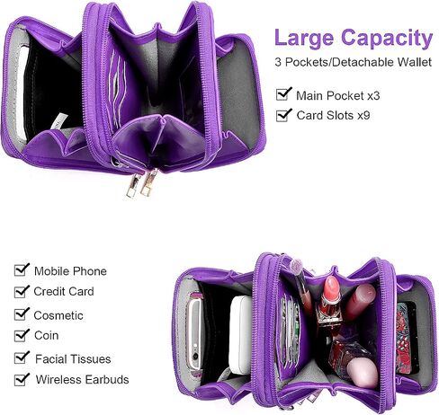 Crossbody Cellphone Purse Women Touch Screen Bag RFID Blocking Wallet Handbag Shoulder Strap in Kuwait