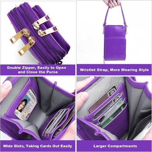 Crossbody Cellphone Purse Women Touch Screen Bag RFID Blocking Wallet Handbag Shoulder Strap in Kuwait