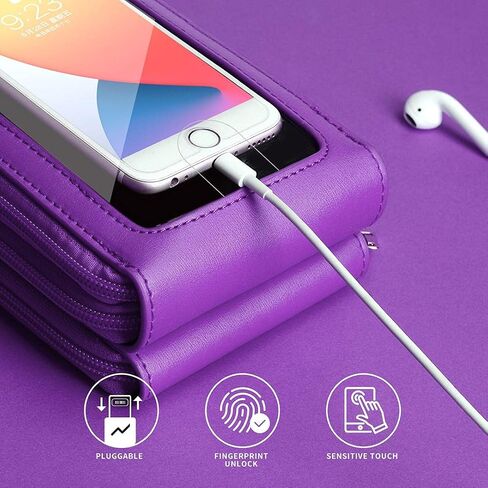 Crossbody Cellphone Purse Women Touch Screen Bag RFID Blocking Wallet Handbag Shoulder Strap in Kuwait