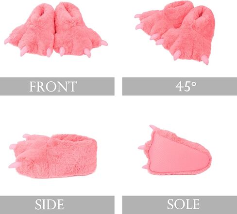 Women Plush Animal Paw Slippers Funny Novelty Bear Claw Slippers | Cozy Furry Warm Memory Foam Slippers Gifts for Halloween Christmas in Saudi Arabia
