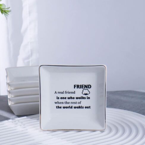 Ceramic Jewelry Tray Ring Dish - Small Trinket Dish for Necklace Bracelet Earring Watch Keys decorative dishes for home bathroom, gifts ideas for Women Daughter Girlfriend Valentine Mother's Day in Saudi Arabia